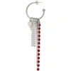 JUSTINE CLENQUET JUSTINE CLENQUET SILVER AND RED HOLLY EARRING