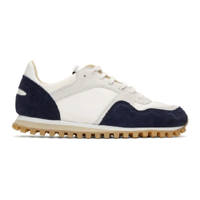 Spalwart White And Navy Marathon Trial Low Wbhs Sneakers In White/navy