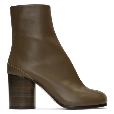 Maison Margiela 80mm Tabi Leather Ankle Boots In T7229 Rifgr