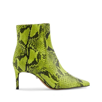 Schutz Women's Bette Snake-embossed High-heel Booties In Neon Yellow Snake