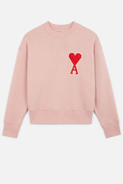 Ami Alexandre Mattiussi Cotton Ami De Coeur Sweatshirt In Pink