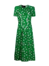 Marc Jacobs The Sofia Loves The 40s Silk Midi Dress In Green