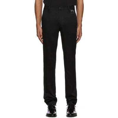 Givenchy Logo-tab Cotton-blend Chino Trousers In 001 Black