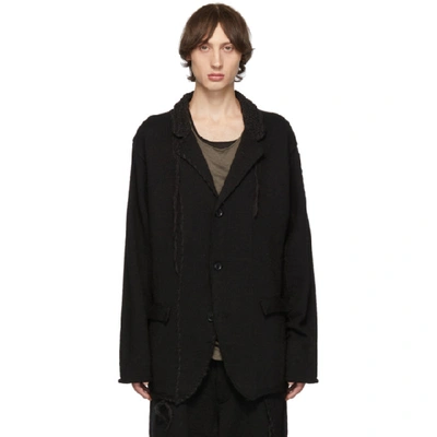 Yohji Yamamoto 黑色针织西装外套 In Black