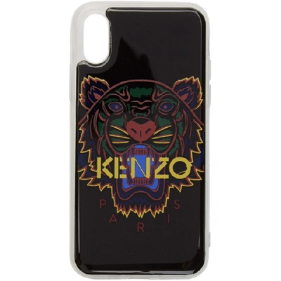 Kenzo Black 3d Tiger Logo Iphone X/xs Case In 99a Black