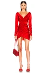 DAVID KOMA Ruched Front Mini Dress