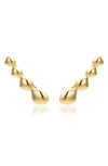 Monica Vinader Nura 18ct Yellow-gold Vermeil On Sterling Silver Teardrop Climber Earrings In Yellow Gold