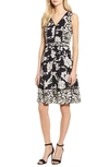 KARL LAGERFELD FLORAL MIX PRINT SLEEVELESS DRESS,L9FB6988