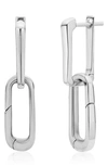 Monica Vinader Alta Cap Charm Sterling Silver Link Earrings In Silver