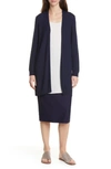 Eileen Fisher Simple Textured Stitch Cardigan In Midnight