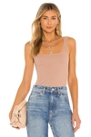 Free People Square One Seamless Cami In Rose-pink In Nude