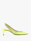 AREA AREA NEON YELLOW 50 EMBELLISHED SLINGBACK PUMPS,PF19F0213783186