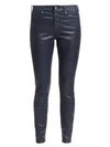 Ag Women's Farrah Leatherette Mid-rise Ankle Skinny Jeans In Leatherette Deep Trenches