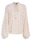 7 FOR ALL MANKIND Printed Tieneck Blouse