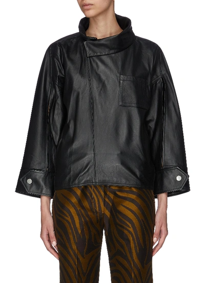 3.1 Phillip Lim / フィリップ リム Asymmetric Panelled Boxy Leather Blouse