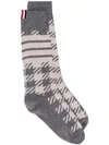 THOM BROWNE GUN CLUB CHECK CASHMERE SOCKS