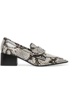 ALEXANDER WANG PARKER EMBELLISHED SNAKE-EFFECT LEATHER PUMPS