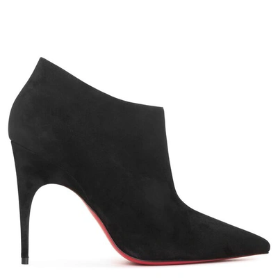 Christian Louboutin Gorgona 100 Suede Ankle Boots In Black