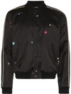 SAINT LAURENT SAINT LAURENT GALAXY LOGO-PRINTED BOMBER JACKET - 黑色