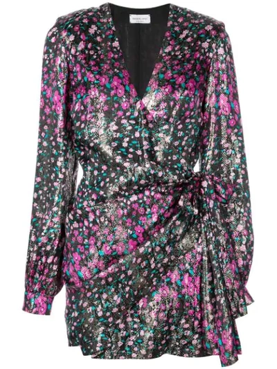 Raquel Diniz Eugenia Short Lamé Dress In Fuchsia Garden Flower