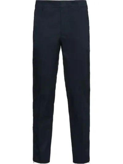 Prada Tapered Zipped Trousers - 蓝色 In Blue