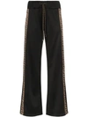 FENDI FENDI FF STRIPED TRACK TROUSERS - BLACK