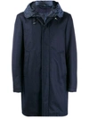 CANALI CANALI HOODED RAIN COAT - BLUE