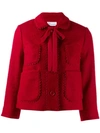 RED VALENTINO CROPPED SCALLOPED ACCENTS JACKET