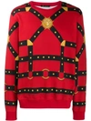 VERSACE VERSACE HARNESS PRINT JUMPER - 红色