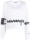 CHAMPION LOGO PRINT CROPPED SWEATSHIRT