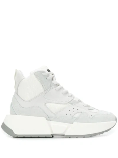 Mm6 Maison Margiela Panelled Hi-top Trainers In White