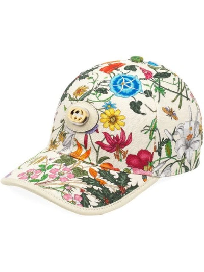 Gucci Floral Pattern Baseball Hat In 9078