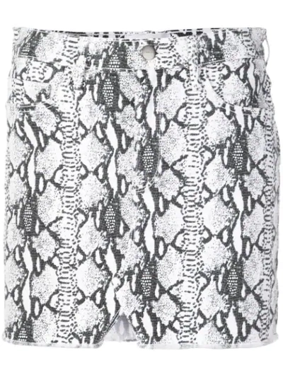 Frame Snake-print Mini Skirt - 白色 In White