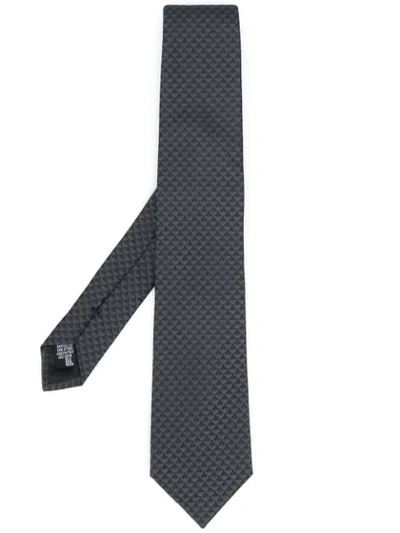Emporio Armani Eagle Logo Print Tie In Black