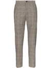 DOLCE & GABBANA DOLCE & GABBANA TAPERED HOUNDSTOOTH TROUSERS - GREY