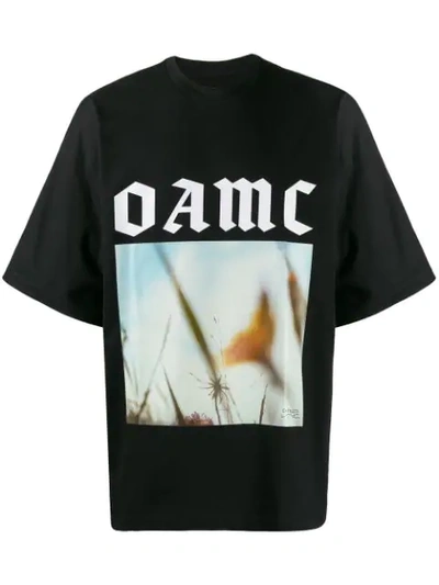 Oamc Over-sized Logo Graphic Print T-shirt Black