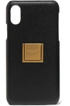 SAINT LAURENT EMBELLISHED TEXTURED-LEATHER IPHONE X AND XS CASE