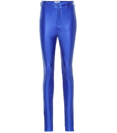 Attico Disco High-rise Skinny Pants In Blue