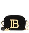 BALMAIN B VELVET SHOULDER BAG,P00394562