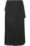 VICTORIA VICTORIA BECKHAM ASYMMETRIC PLEATED CREPE MIDI SKIRT