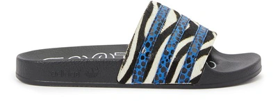 Adidas Originals Women's Adilette Striped Slide Sandals In Supcol Supcol Noiess