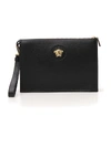 VERSACE VERSACE MEDUSA LOGO EMBELLISHED CLUTCH BAGS