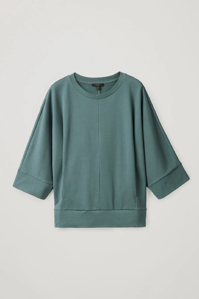 Cos Oversized Jersey Sweatshirt In Turquoise