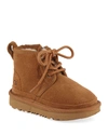 Ugg Neumel Ii Logo-print Suede And Shearling Ankle Boots 2-7 Years In Brown