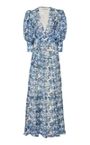 ADRIANA DEGREAS FLORAL-PRINT SILK-CHIFFON MAXI DRESS,771837