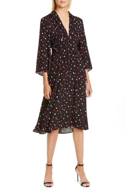 Ba&sh Lilia Floral Dress In Noir