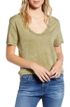 Ag Henson Tee In Sulfur Olivewood