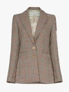 Off-white Stretching Virgin Wool Blazer In Brown