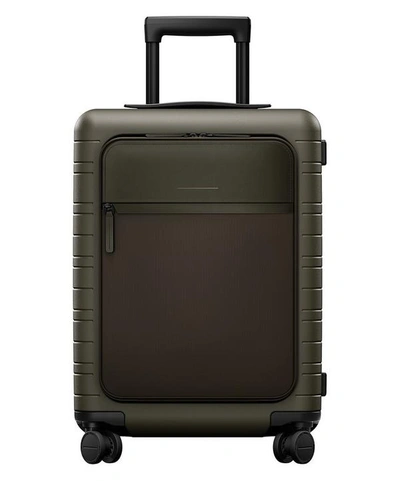 Horizn Studios Cabin Trolley Suitcase In Dark Olive