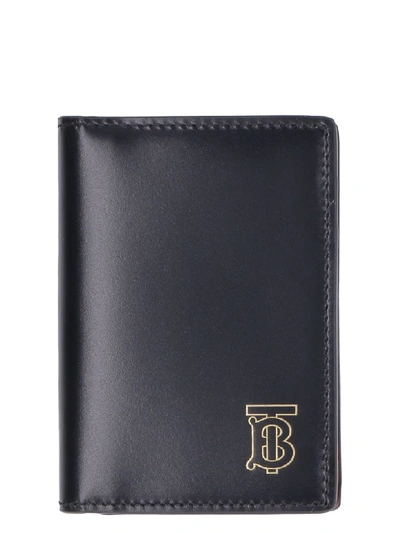 Burberry Leather Flap-over Card Holder In Black